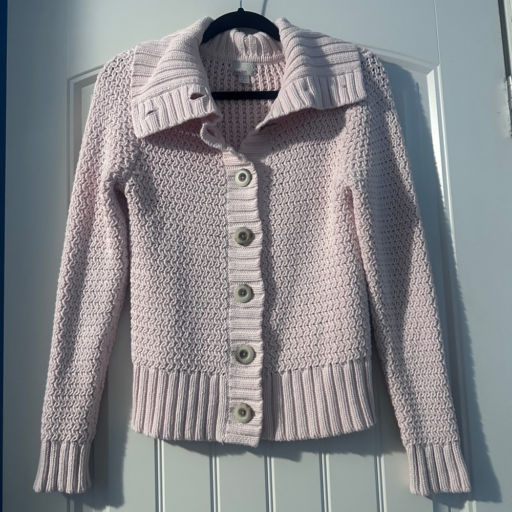 Caslon Light Pink Knit Cardigan